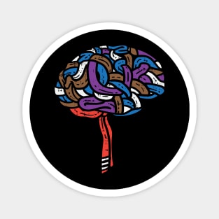 Brain made of different Jiu Jitsu Belts Magnet